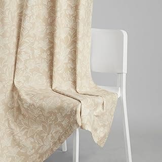 haus & kinder Digital Printed Cotton Door Curtains 7 Feet Long Pack of 2 Door Curtains, 7 Feet Curtains for Door (Chalkflower, Beige 130x213 CM)