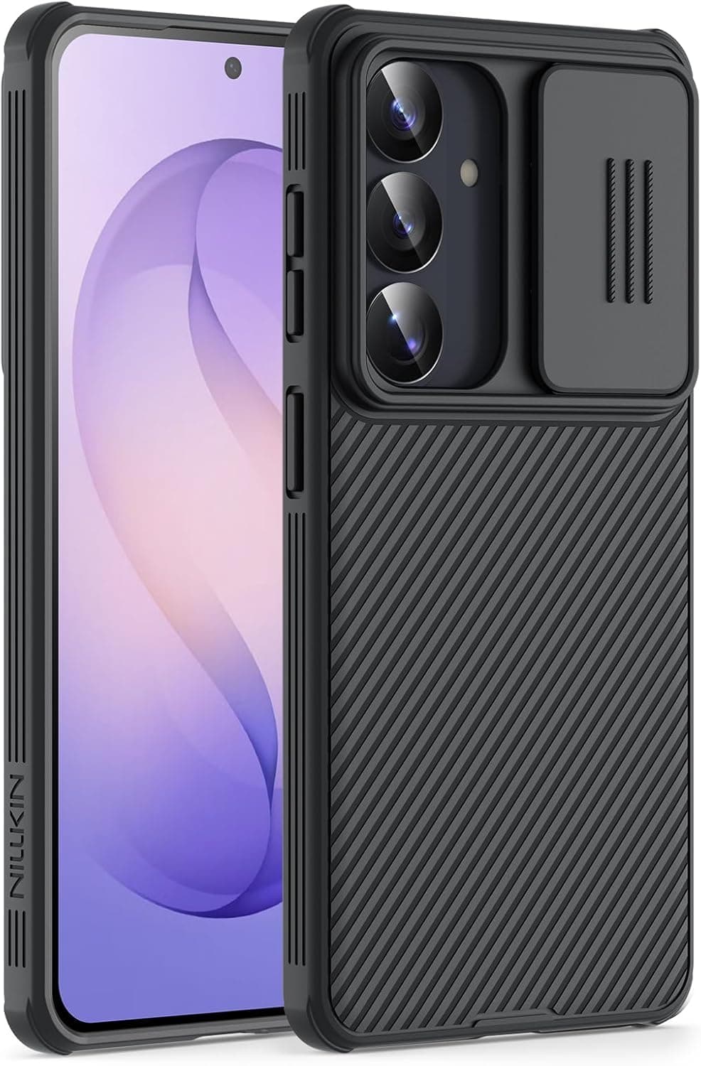 Nilkin® Classic Series Compatible for Samsung S26 (S-26) Case with Camera Cover, [Camera Lens Protector] [Scratch-Resistant] [360 Full Protection] Shockproof Slim Phone Case (Black, S26)