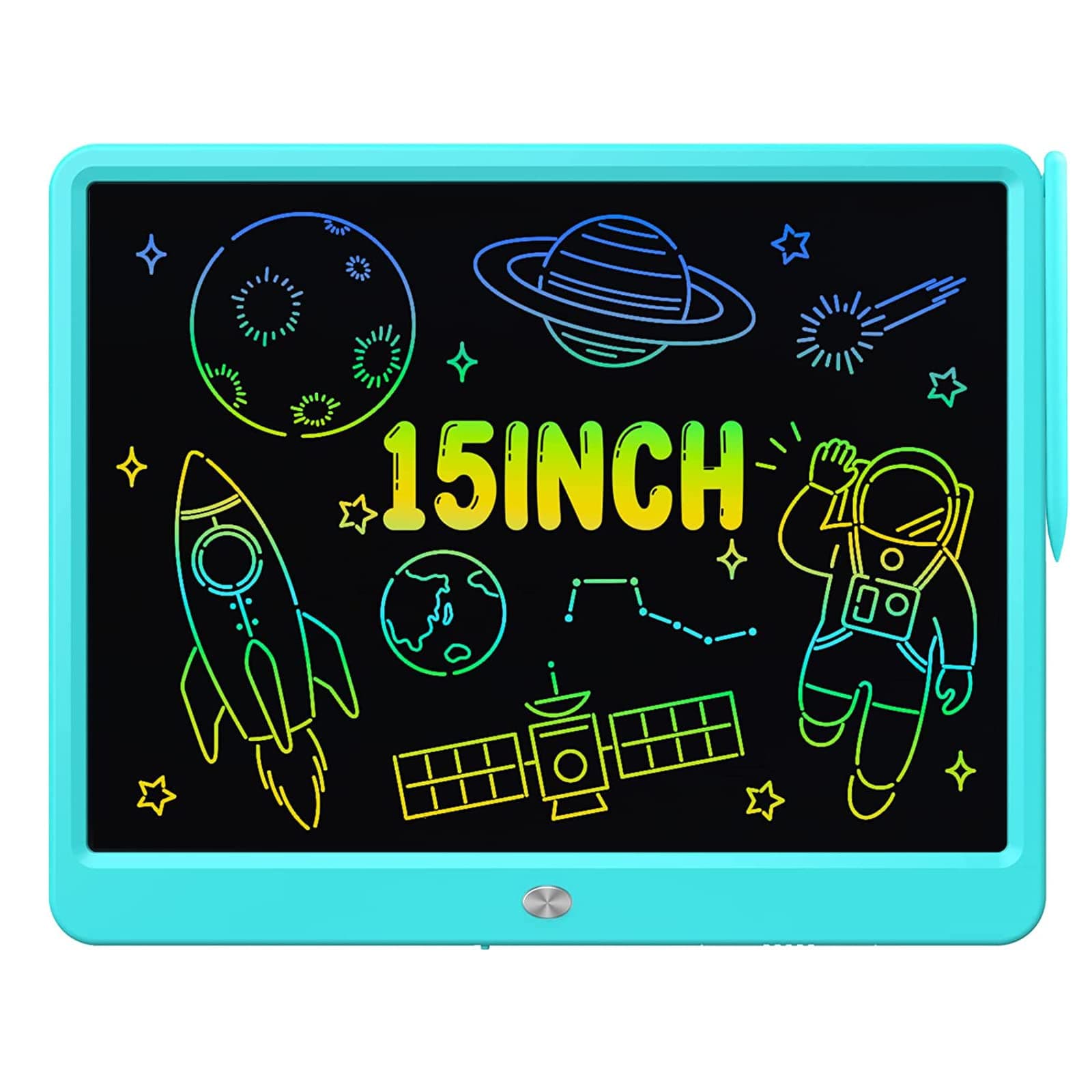 Proffisy 15Inch LCD Writing Tablet, Big Colorful Screen Drawing Pad, Blue | E-note and Scribbler Boards with Stylus, Electronic Educational Learning Writing Pad for Drawing, Handwriting, Notes & Travel