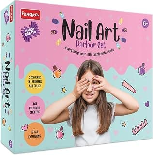 Handycrafts Funskool Nail Art, Parlour Set, DIY Kit, Art and Craft Set for Kids, Learning, Fun & Engaging Activity for Childrens, Multicolour, Gift Set for Kids, Age 6+ Years