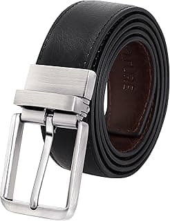 Creature Reversible Vegan Leather Formal Belt For Men(Color-Black/Brown||BL-01|| 46 inches length|| Waist upto -40 inches)