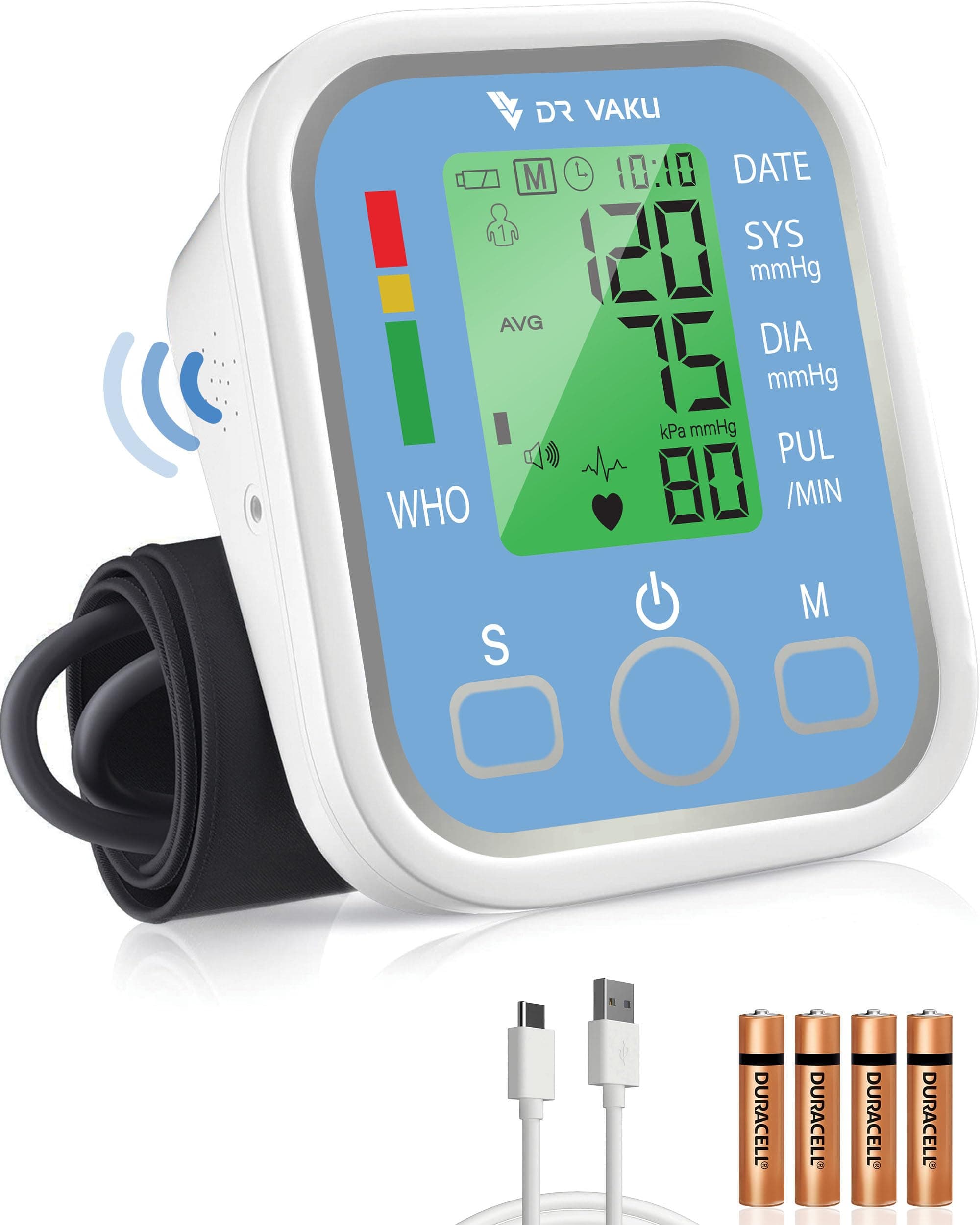 BP Monitor Fully Automatic Blood Pressure Machine to Check Digital Accurate Level for Home Monitoring Device with Talking Function,Large Display + Cuff Kit Best Accurate Apparatus Measurement
