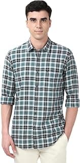 Peter England Slim Fit Checkered Casual Shirt for Men – Full Sleeves | Cotton | Smart & Stylish