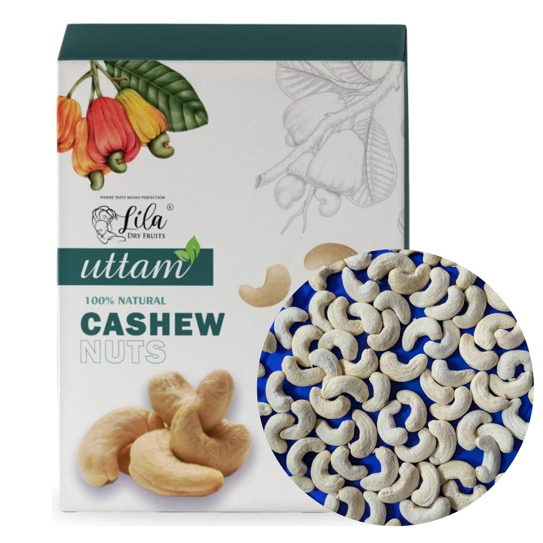 LDF UTTAM Cashews 250 Grams | Natural and Unsalted Whole Cashew | Premium Kaju Ideal for Dieting, Snacking, Cooking, and Baking | Perfect for Gifting