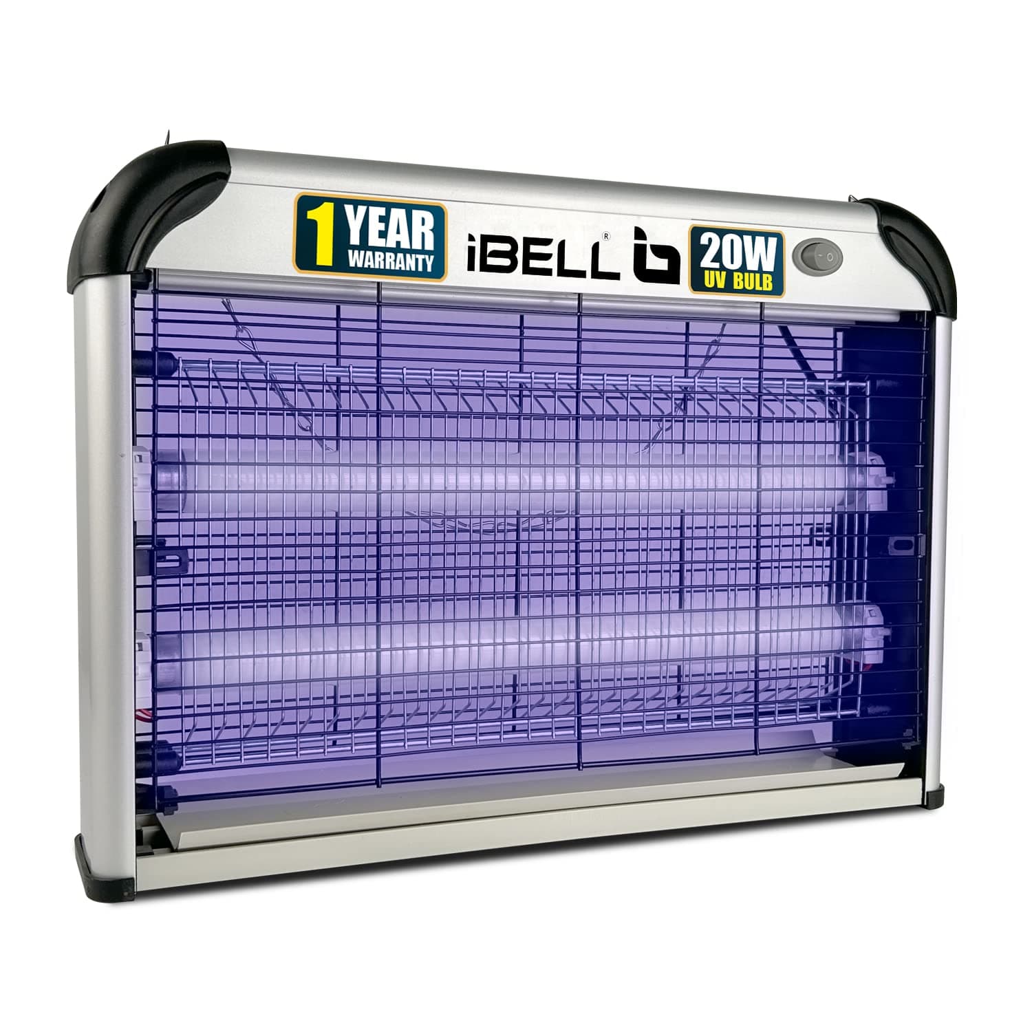 iBELL 102IK Insect Killer Machine with Aluminium Body, 20W Bug Zapper, Fly Catcher for Home Restaurant & Offices, UV Bulbs, Insect Control (Grey)