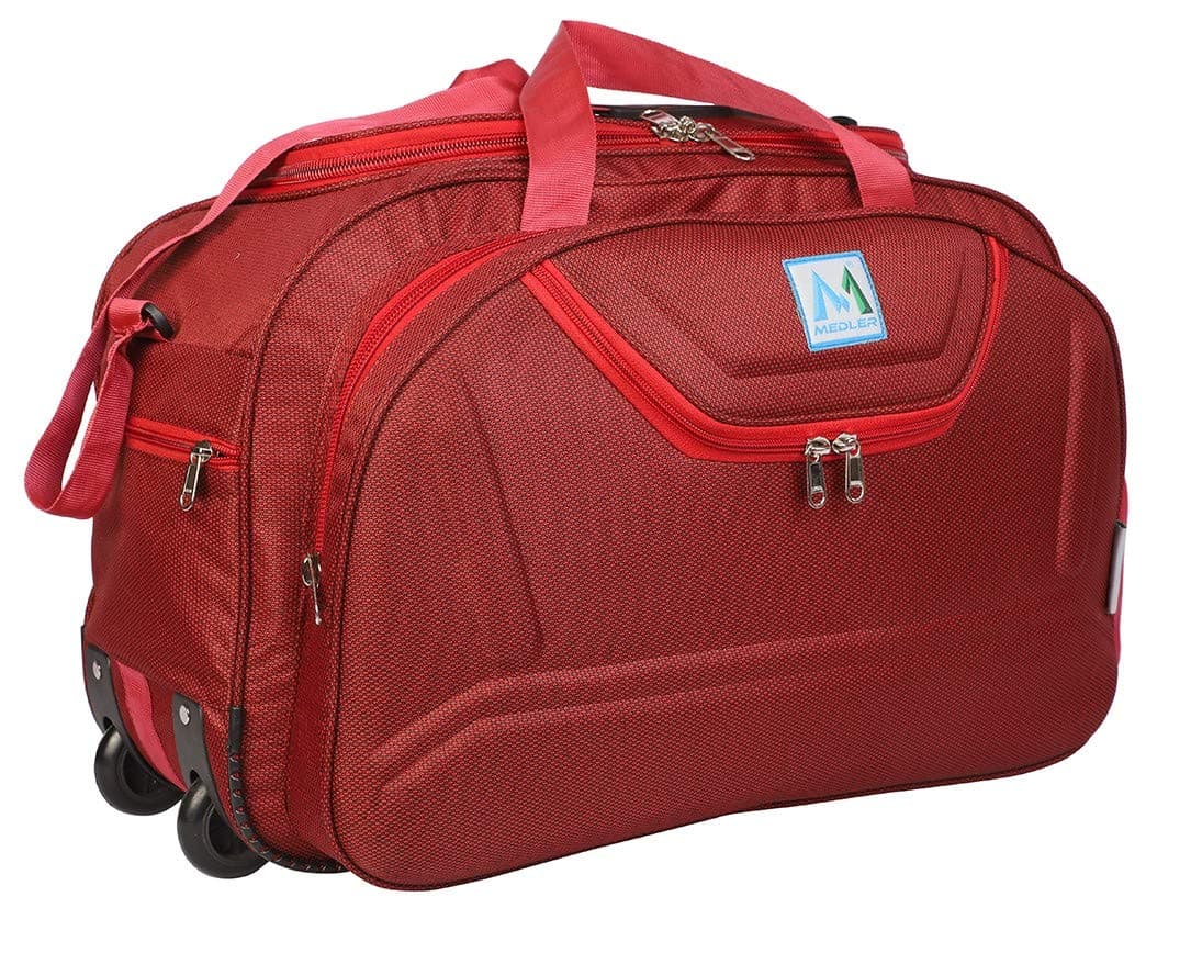 M MEDLER Nylon Expandable Waterproof Duffle Strolley Bag EPOCH-RED - (2 Wheels)