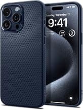 Spigen Liquid Air Back Cover Case for iPhone 15 Pro Max, Durable Protection, Air Cushion Technology - TPU | Navy Blue