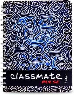 Classmate Pulse 6 Subject Notebook - Unruled, 300 Pages, Spiral Binding, 240mm*180mm