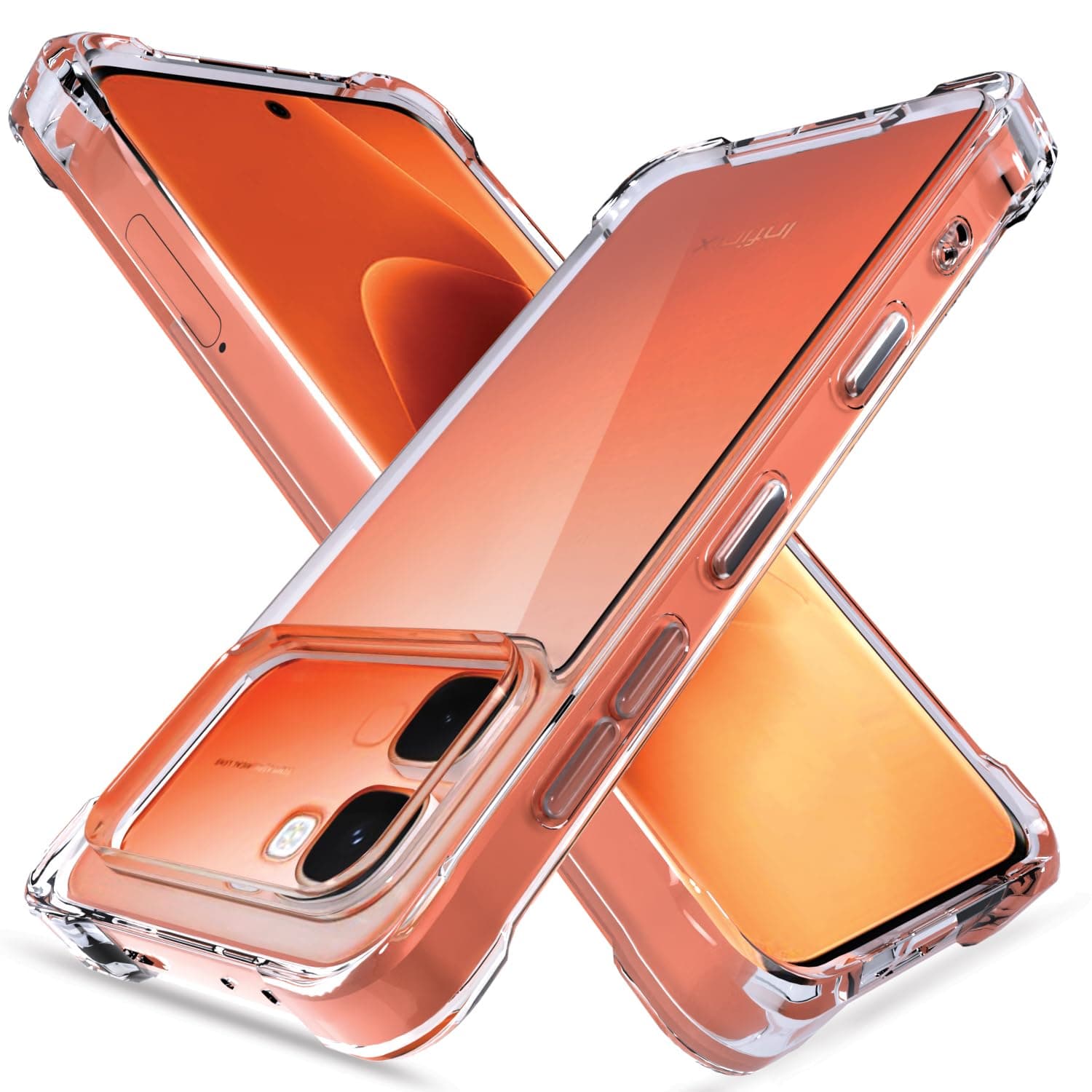 Amazon Basics Back Cover for Infinix Note Edge 5G PC + TPU Clear Transparent Raised Edges Shockproof Protective Phone Bumper Case (Transparent)