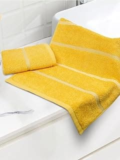 MYTRIDENT Urban Comfort Hand Towels, 450 GSM, 100% Cotton, 2PC Hand Towel, Drama Yellow