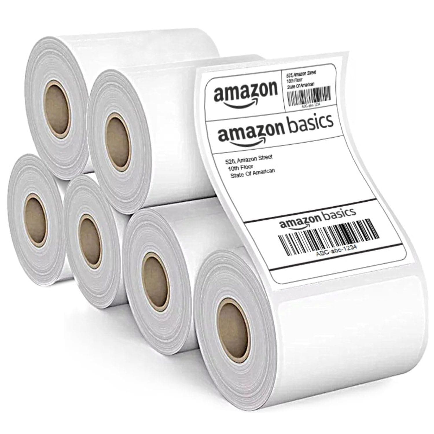 Amazon Basics 70gsm Thermal Label Printer Paper - 3" x 5" (75 x 125 mm)| Ideal for Shipping, Parcel, Barcode, and Address Labels - 400 Labels per Roll (Pack of 6)