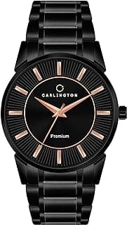 Carlington Premium Watch for Men with Black Colored Chain Watch for Men Stainless Steel and Scratch Resistance