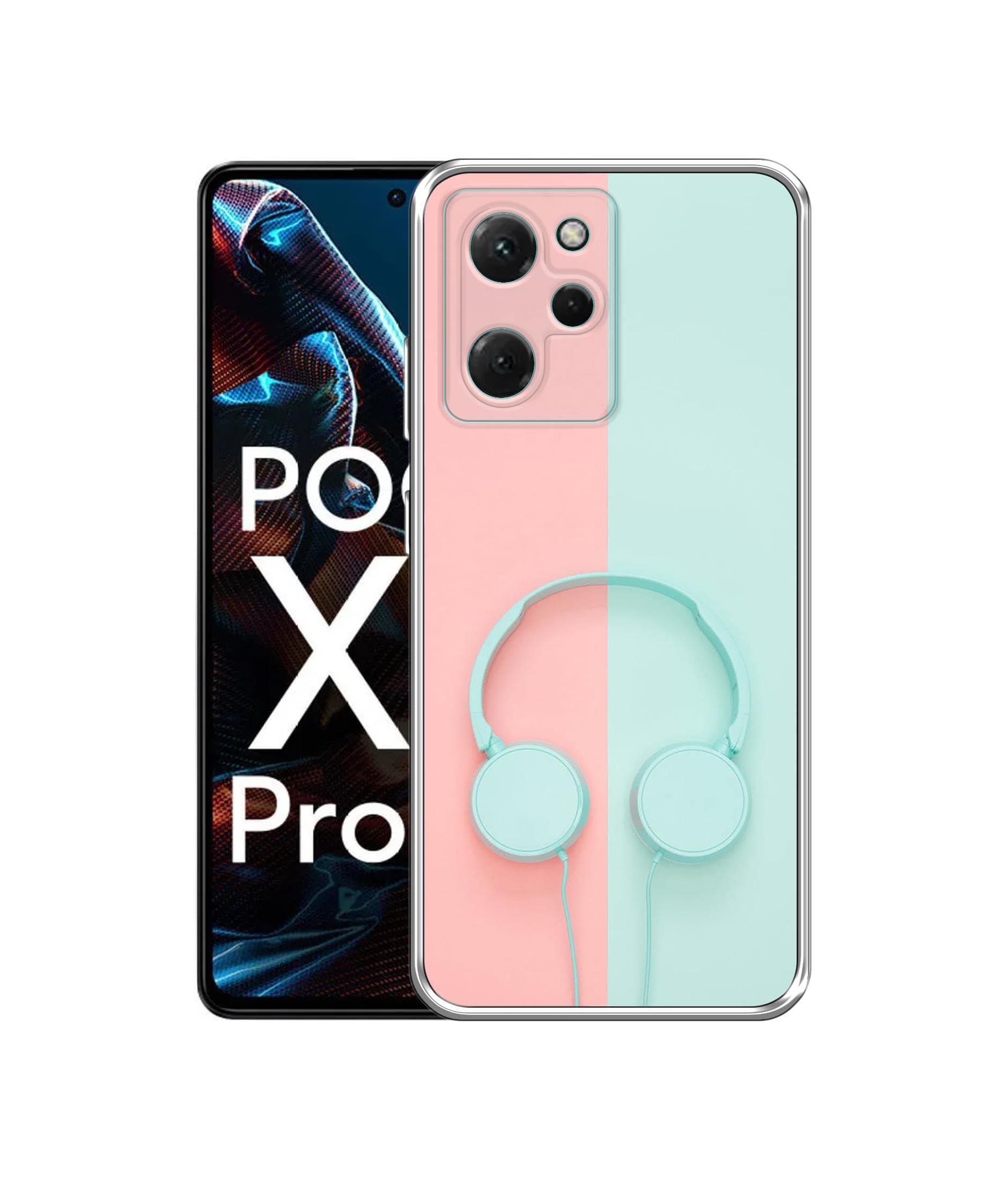 Amazon Brand - Solimo Head Phone Printed Silicon Soft TPU Back Case Cover Compatible for Poco X5 Pro 5G / Mi Redmi Note 12 Pro 5G / Pro Plus 5G