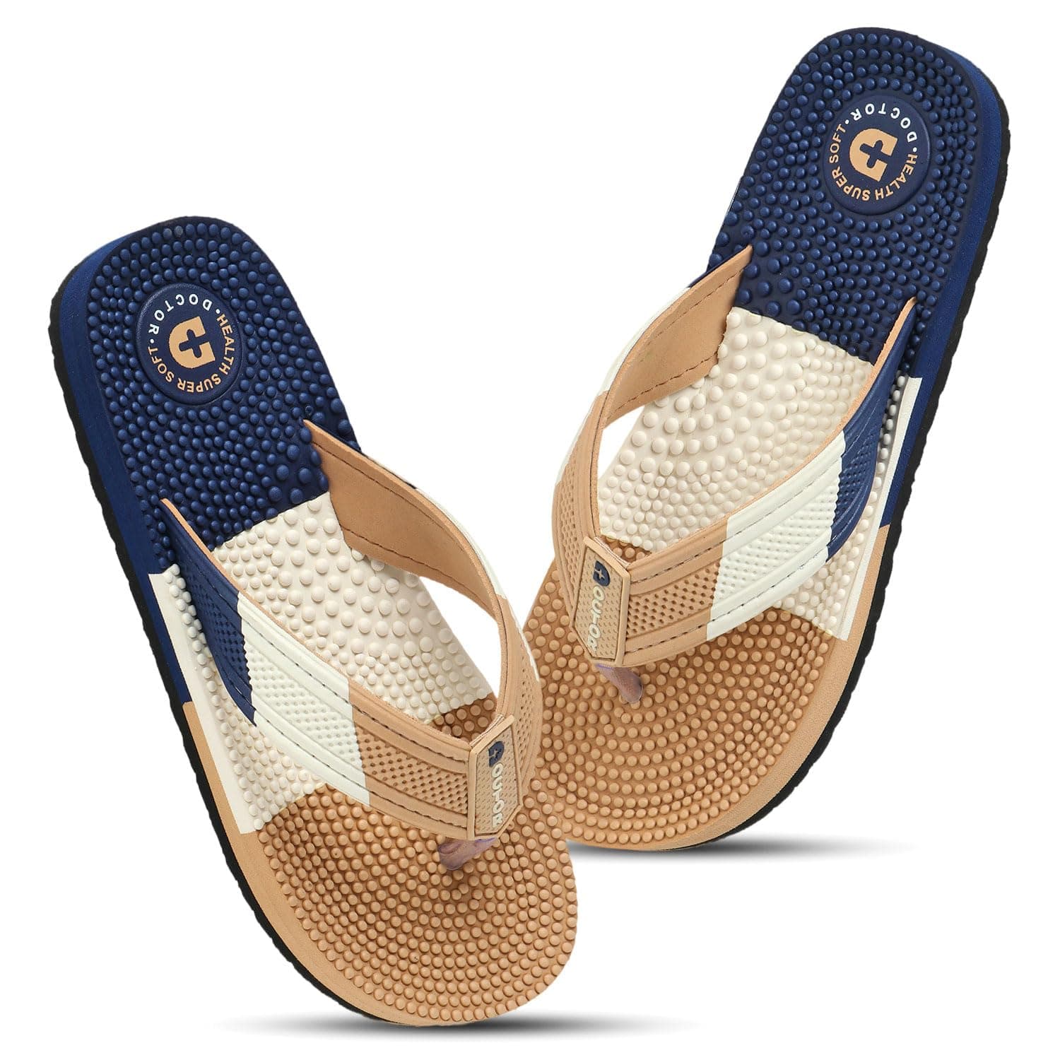 DOCTOR HEALTH SUPER SOFT Men's & Boys Anti-Skid Flip Flops with Acupressure Massage Footbed | Lightweight | Soft | Doctor-Recommended Slipper for Pain Relief | All Day Wear Acupressure Doctor Slipper