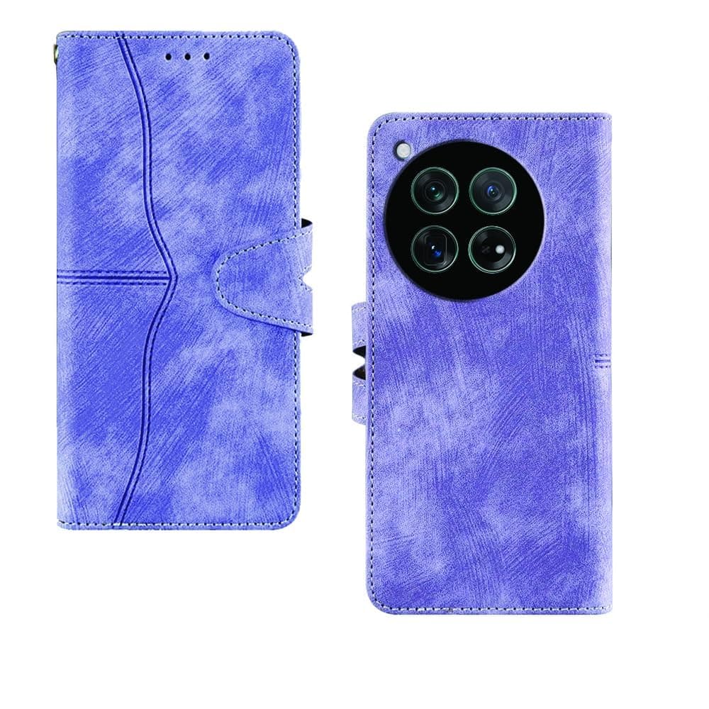Amazon Brand Solimo OnePlus 12R 5G Flip Cover | Card Pockets Wallet & Stand | Flip Cover for OnePlus 12R 5G (Purple)