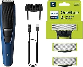 PHILIPS Skin Friendly Beard Trimmer- BT3303/30 & Philips Oneblade Replaceable Blade Pack of 2 (Lime)