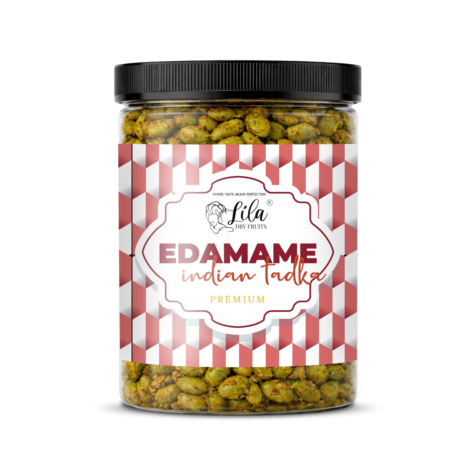 LILA DRY FRUITS Roasted Edamame Indian Tadka Flavour 400 gms Flavoured Edma Beans Protein Snack | Crunchy Soya Plant Based Vegan Munching | Edamamme Bean Perfect for Gifting