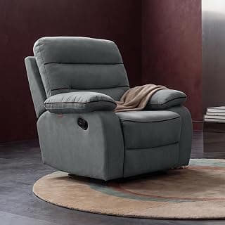 Duroflex Avalon Grande - 360° Swivel & Rocking Recliner Chair| 3 Recline Modes with 3 Zone Back Support| Premium Suede Fabric| Plush Seating with Foam & Spring Support| 3 Year Warranty - Grey
