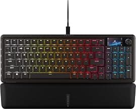 Corsair Vanguard 96 Mechanical Gaming Keyboard – MLX Plasma Linear Switches, 96% Layout, LCD Screen, Flashtap SOCD, 8000Hz, Elgato Stream Deck Integration, QWERTY NA – Black
