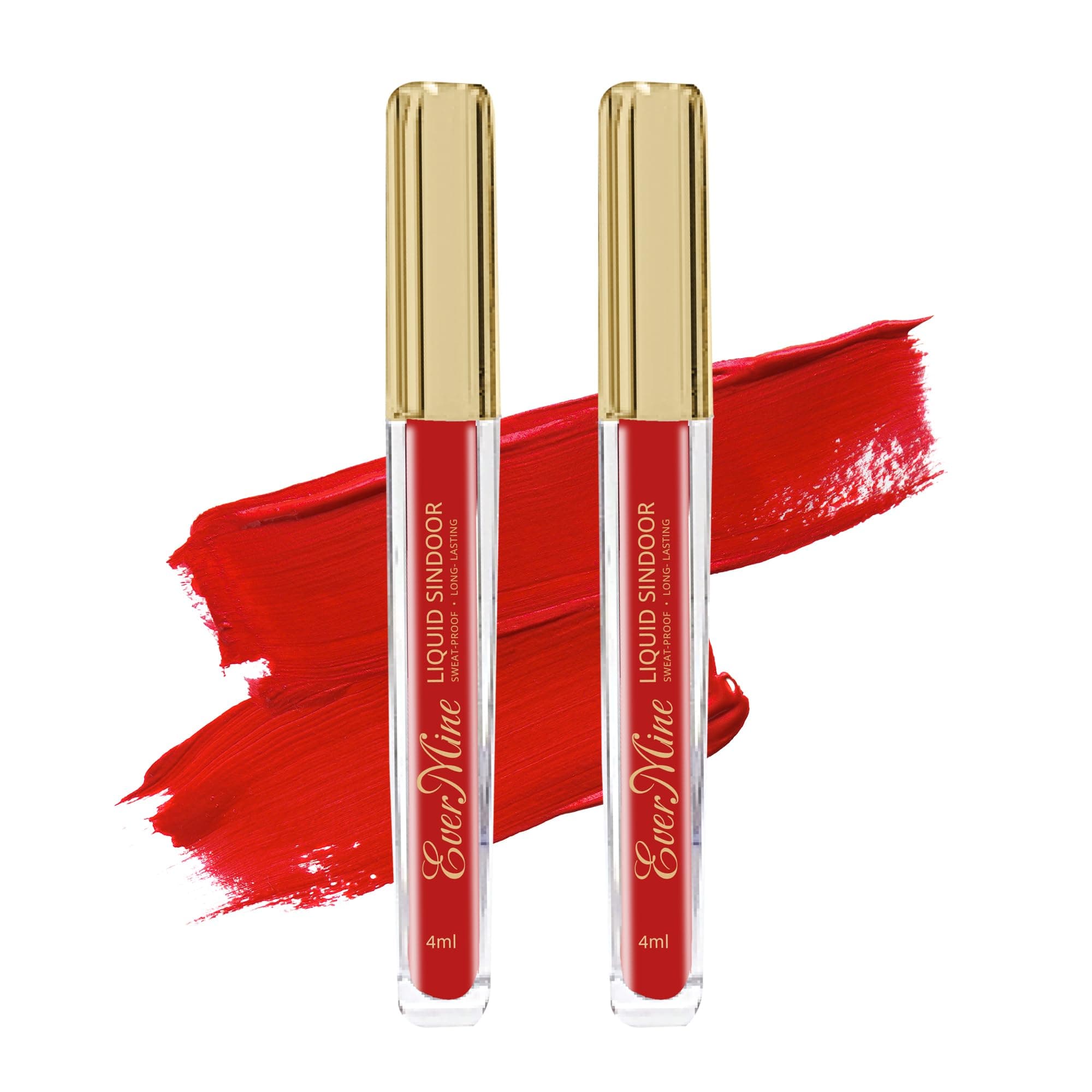 Hilary Rhoda Ever Mine Liquid Sindoor | Smudge-Proof & Sweat-Resistant | Crease-Free Sindoor | Quick Drying Formula | Highly-Pigmented | 4ml (My Red- Pack of 2)