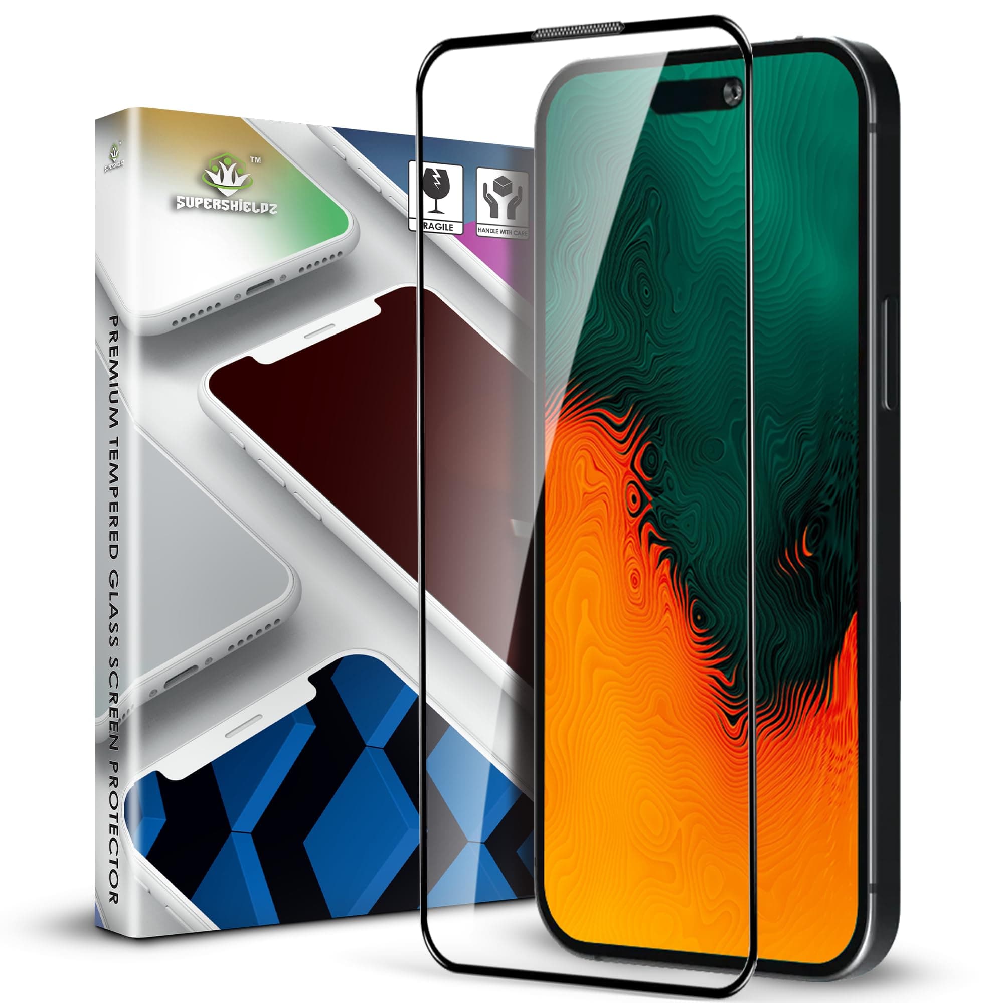 Supershieldz NeoGuard HD+ Tempered Glass Screen Protector Guard for iPhone 14 Pro, 9H Hardness, Anti-Static, Case-Friendly, Easy Installation Kit – 1 Pack