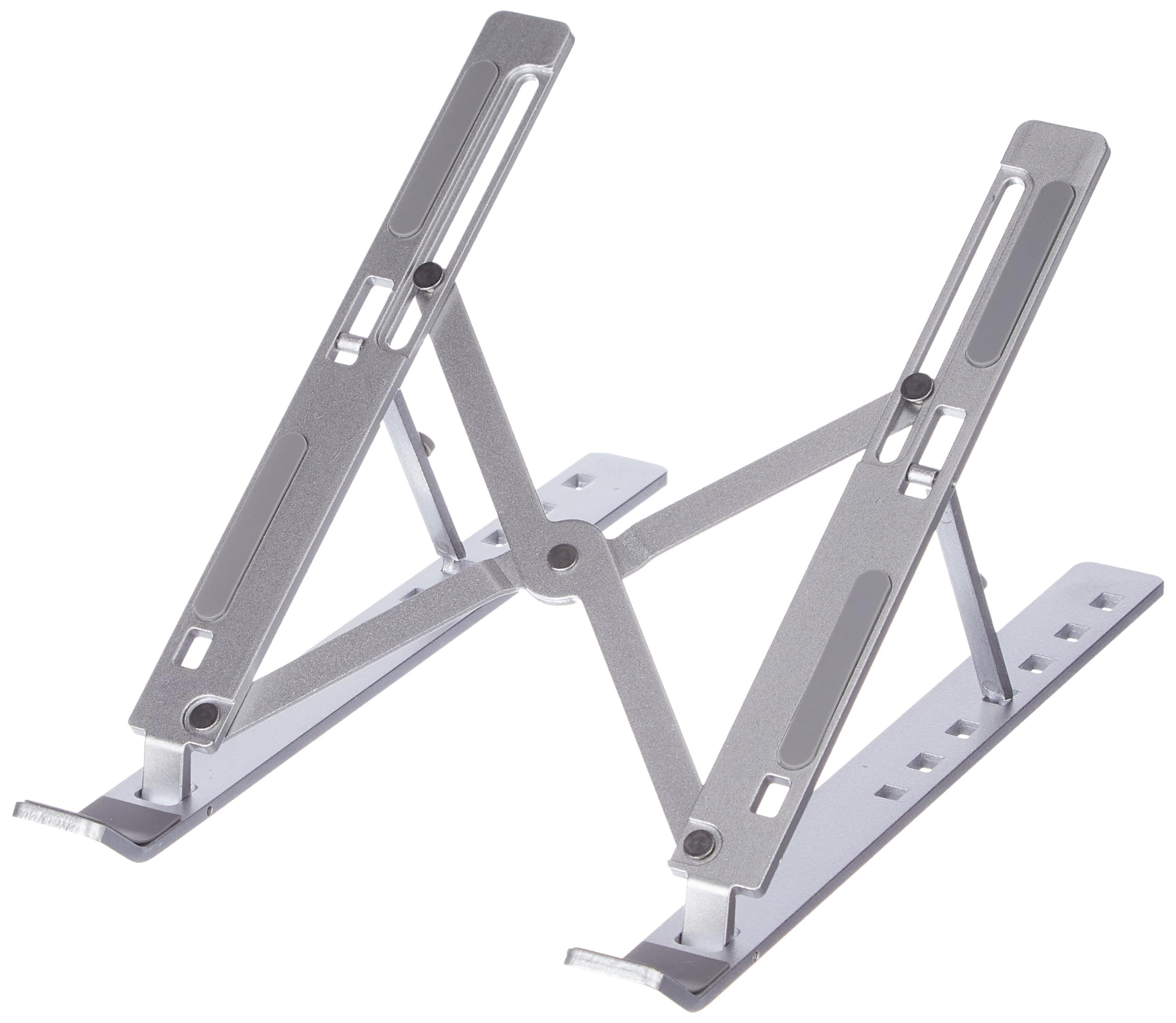 Humble Laptop Stand for Desk, 6-Angle Adjustable | Ergonomic Foldable Aluminum Anti-Slip Portable Tabletop Laptop/Desktop Riser Holder Compatible with All Laptops and iPad(10-15.6") - Silver