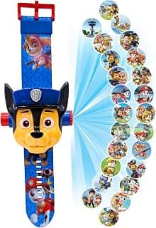 Wembley Paw Patrol Digital Projector Watch for Kids| Fun Learning Birthday Gift| Toy Watch for Boys and Girls| Shows Time, Date & Month| with Soft Silicone Strap– Chase