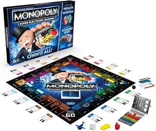 Monopoly Super Electronic Banking Board Game, Cashless Tap Technology, Board Game for Kids Teens and Adults, Strategy Games for Boys & Girls, Birthday Gift for Kids Ages 8+