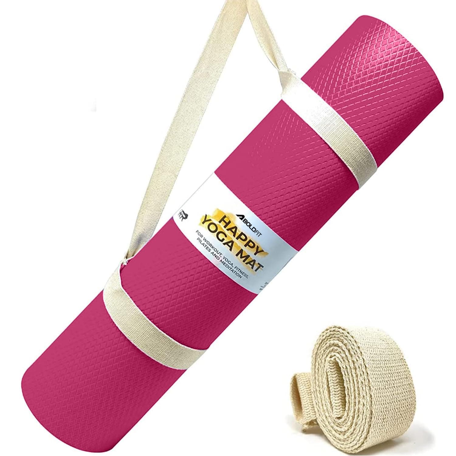 Boldfit Yoga Mats For Women, men Exercise mat for home workout, gym mat Anti Slip, 4mm Workout mat For Kids Yoga mate Ethylene Vinyl Acetate Purple