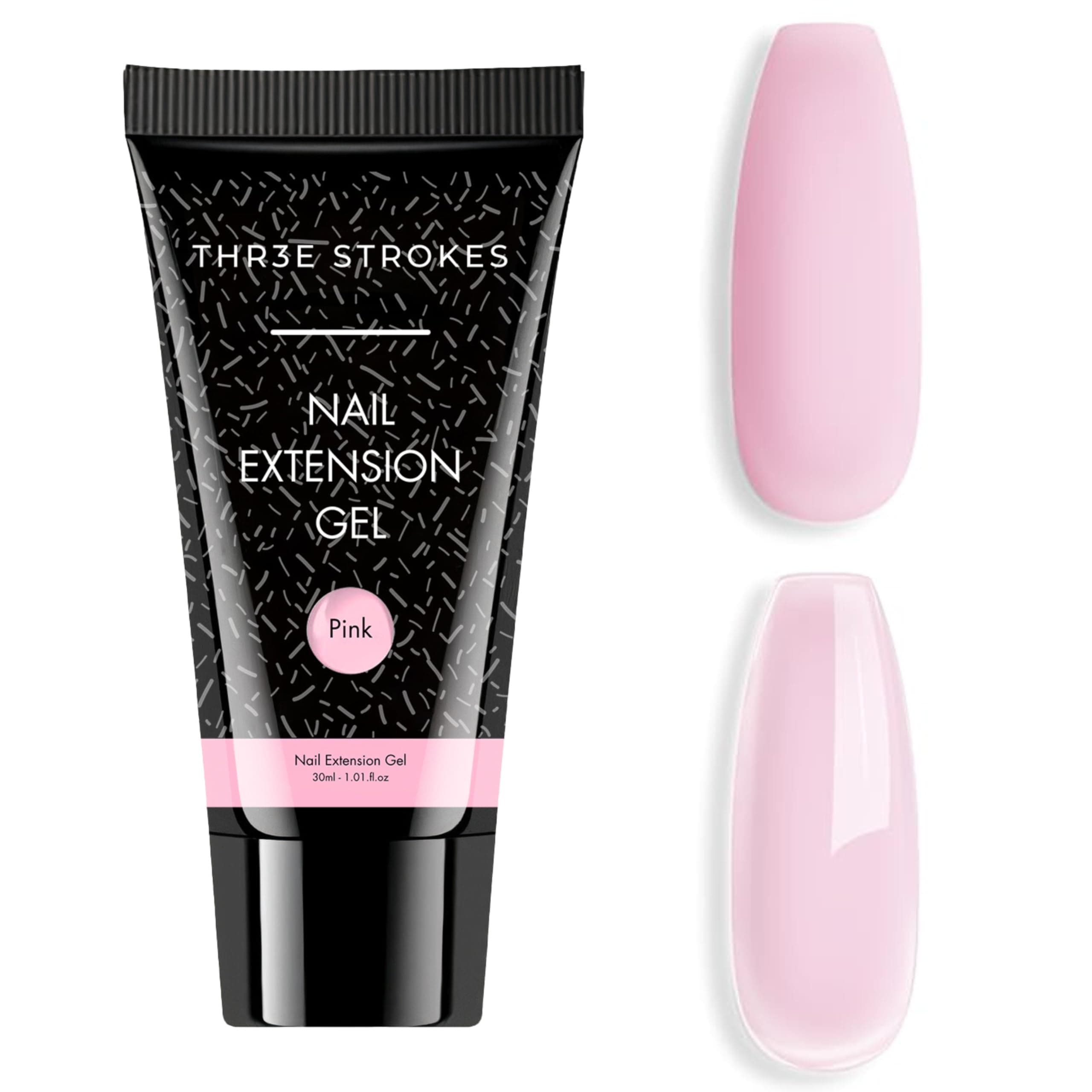 THR3E STROKES 30 ML Poly l tubes Polygel For Nails Extensions Finger nail art Manicure Acrylic gel Varnish hybrid UV Poly gel Professional Salon Nail DIY Gift for Women (PINK)