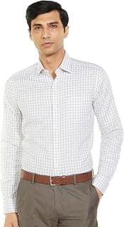 Arrow Men Slim fit Cotton Checked Long Sleeves Semi-Cutaway Collar Shirt