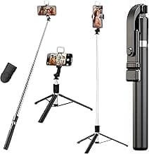 Sakit® K9 Selfie Stick Tripod With Light, 67 inch /170CM Reinforced Tripod for Mobile Phone, Multi-Functional Bluetooth Long Selfie Stick for Travel,Vlogging,Compatible with iPhone and All Smartphones