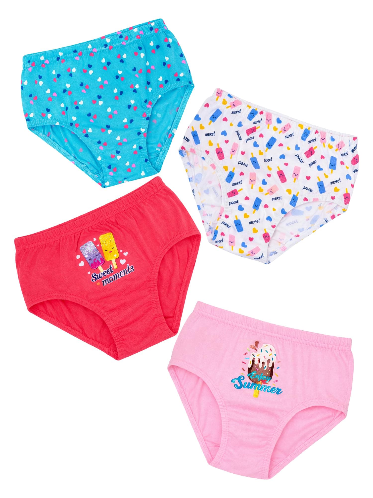 BODYCARE Girls Panties for All Day Comfort Super streachable Solid Assorted Pack of 4