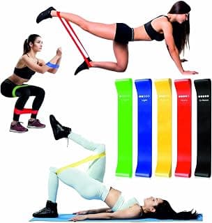 ENZAMOL Unisex Pack of 5 Different Levels Theraband for Exercise Band for Home & Gym Resistance Bands for Workout Free Carrying Bag Resistance Tube Resistance Band for Exercise Stretch Band
