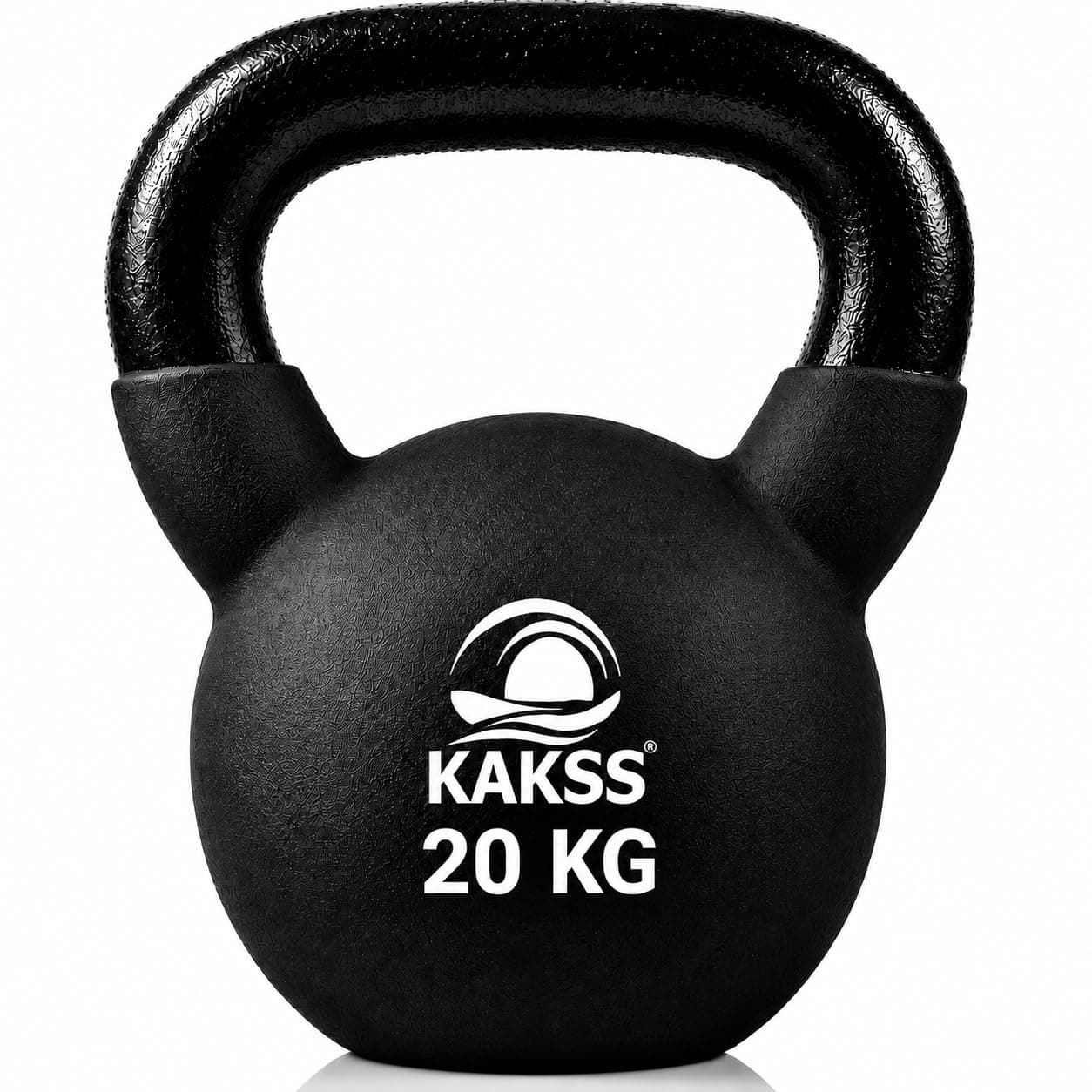 Kakss Half Coating Neoprene Kettlebell (Black, 20 KG)