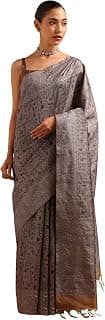 Soch Womens Tussar Kantha Embroidered Warli Saree