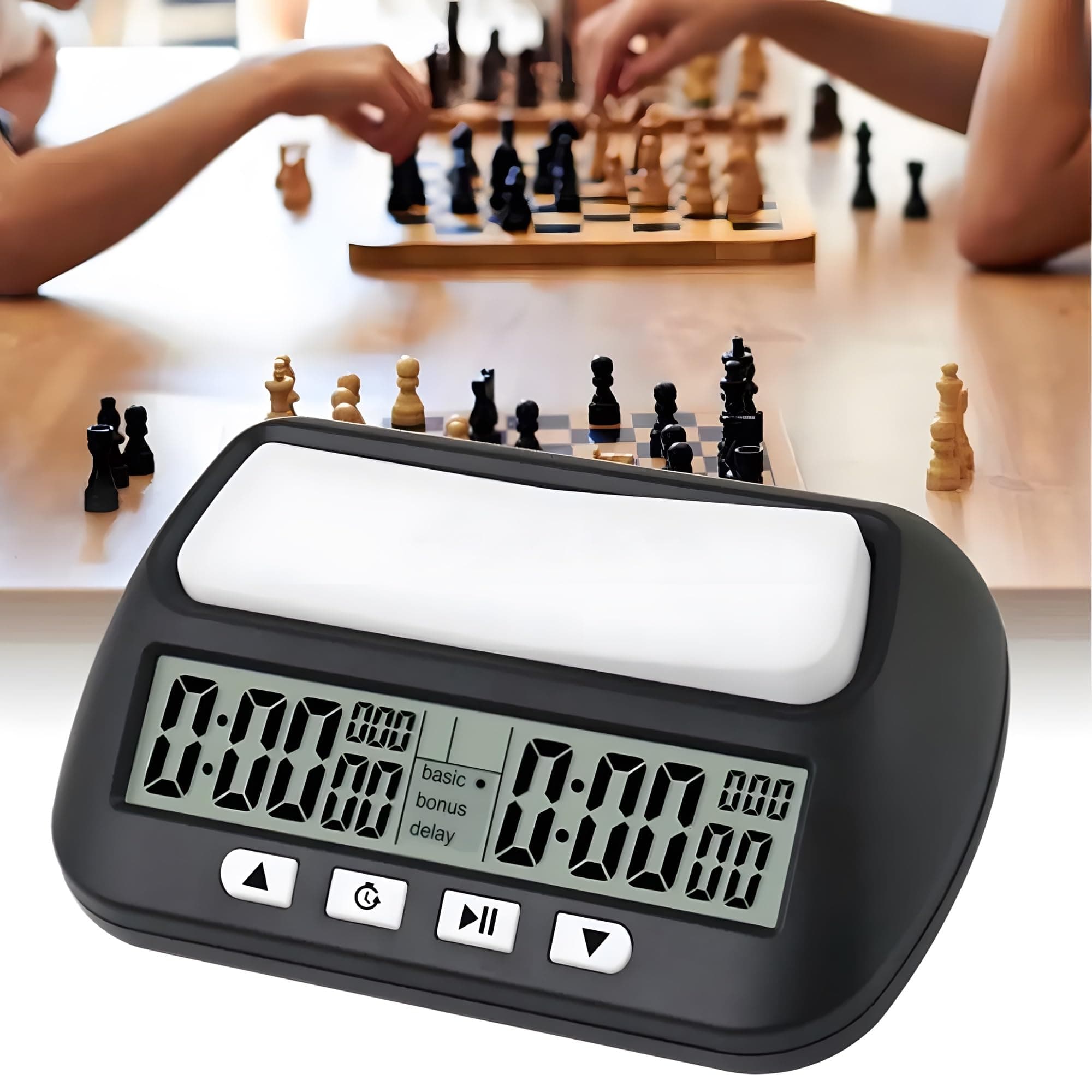 24x7 eMall Chess Clock for Professional Board Games Timer Clock Pro Digital Chess Timer Professional for Board Games Timer with Alarm Function Count up and Count Down Black