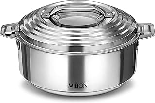 MILTON Galaxia 1500 Insulated Stainless Steel Casserole, 2 L, Insulated Thermal Serving Bowl, Keeps Food Hot & Cold for Long Hours, Food Grade, Elegant Hot Pot Food Warmer/Cooler, Silver