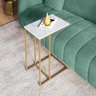 Urban Ladder Tory Metal Sofa C Table for Living Room | Modern Bedroom | Gold Finish
