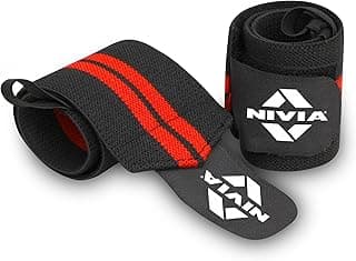 Nivia Professional Wrist Band for Gym Workout Wrist Support for Gym Straps for Men Hand Band Strap for Man Wrists Supporter wrap for Man Workout Accessories for Women & Men Workout, 3 mm Thickness