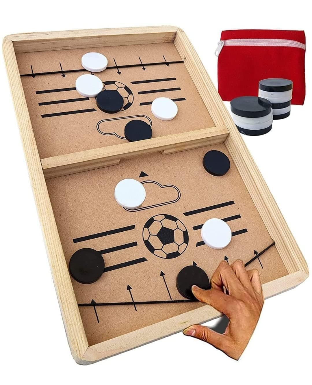 APKEY BRAND® String Air Hockey Table Board Game for Kids and Adults - Fast Sling Puck Indoor Game, 2 Player, 38 L x 23.5 W Cm