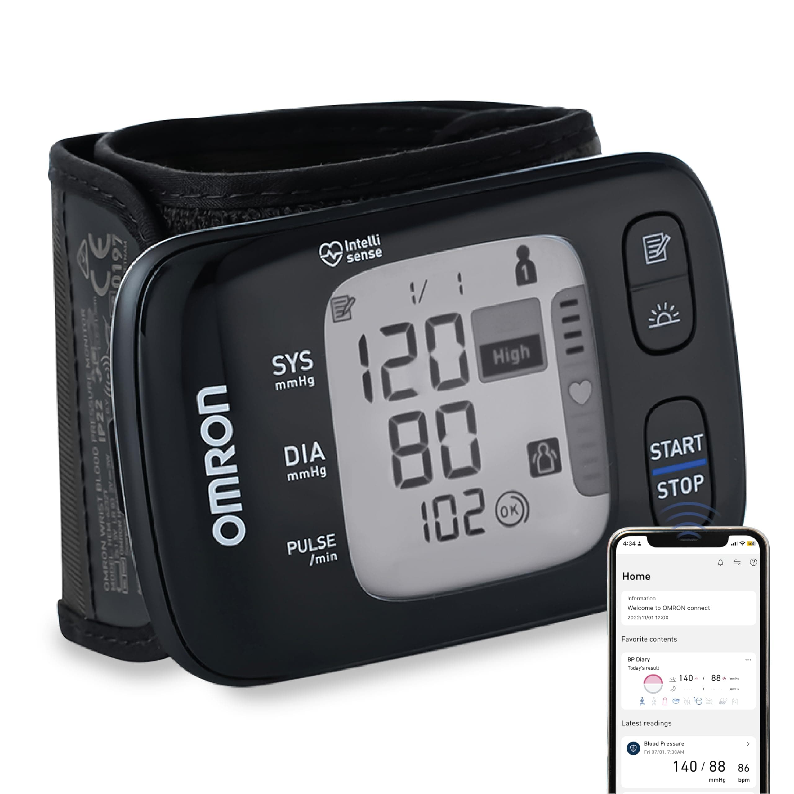 Omron HEM 6232T Wrist Blood Pressure Monitor (Black)