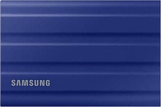 Samsung T7 Shield Portable SSD 1TB, USB 3.2 Gen2 External SSD, Up to 1,050MB/s, Rugged, IP65 Water & Dust Resistant, for Photographers, Content Creators and Gaming, Mac Compatible, MU-PE1T0R, Blue