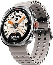 Fire-Boltt Axiom Round Smart Watch 1.43″ Super AMOLED Display with Always‑On Mode, Bluetooth Calling, Rotating Crown, SPO₂ & Heart Rate Monitor, IP67 Waterproof Silicone Smartwatch for Men - White