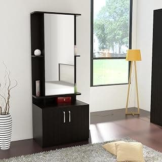 Spacewood Dressing Table | Ora | 3 Year Warranty | 5 Shelves & 2 Shutter Storage, Vanity Table for Bedroom, Living Room, and Home| Engineered Wood | Natural Wenge