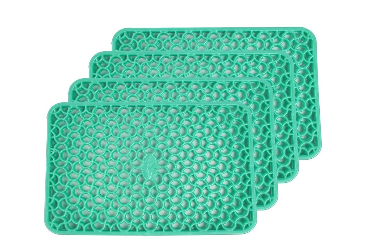 Stylista 4 Units PVC Fridge/Drawer Place Mats 12x17 inches Green