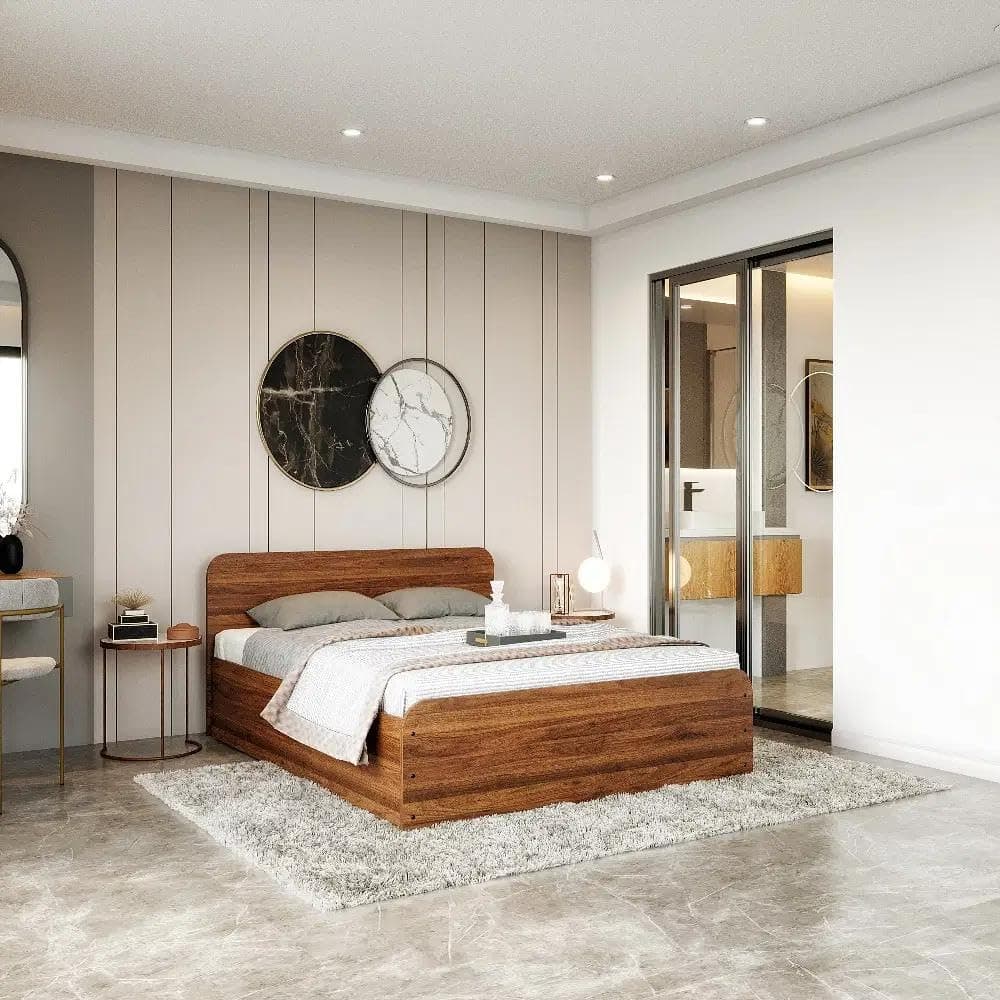 Wakefit Bed | 1 Yr Warranty | Bed Queen Size, Comes with Storage Box, Noise Free, Density: 680–750 kg/m³, Termite & Borer Resistant, Fits Mattresses Up to 8 Inches (Petra 78 x 60 - Columbian Walnut)