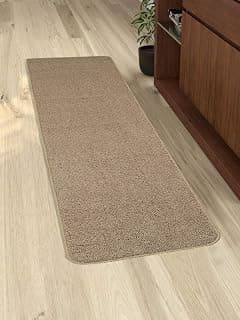 Saral Home Microfiber Solid Soft PP Yarn Durable & Washable Multipurpose Runner for Home/Kitchen/Living Area/Office Entrance with Anti Skid Backing Quick-Drying Mats_ Beige_43x120cm