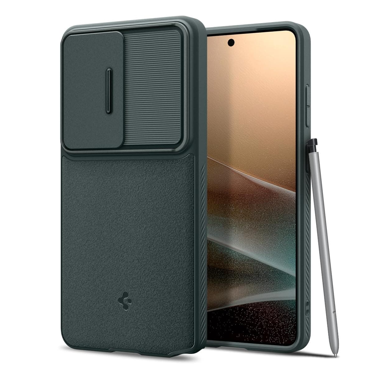 Spigen Optik Armor | Samsung Galaxy S26 Ultra Case [Camera Protection] [Air Cushion Protection] Galaxy S26 Ultra Back Cover | TPU+PC - Abyss Green