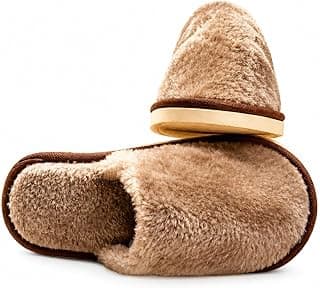 Generic Galaxy Fashion Point LUXORIA Ultra Soft Faux Fur Slippers for Women & Men | Fluffy Warm Indoor House Slippers | Lightweight Anti-Slip Cozy Bedroom Home Footwear | Premium Plush Winter Comfort Slides (Beige Brown)